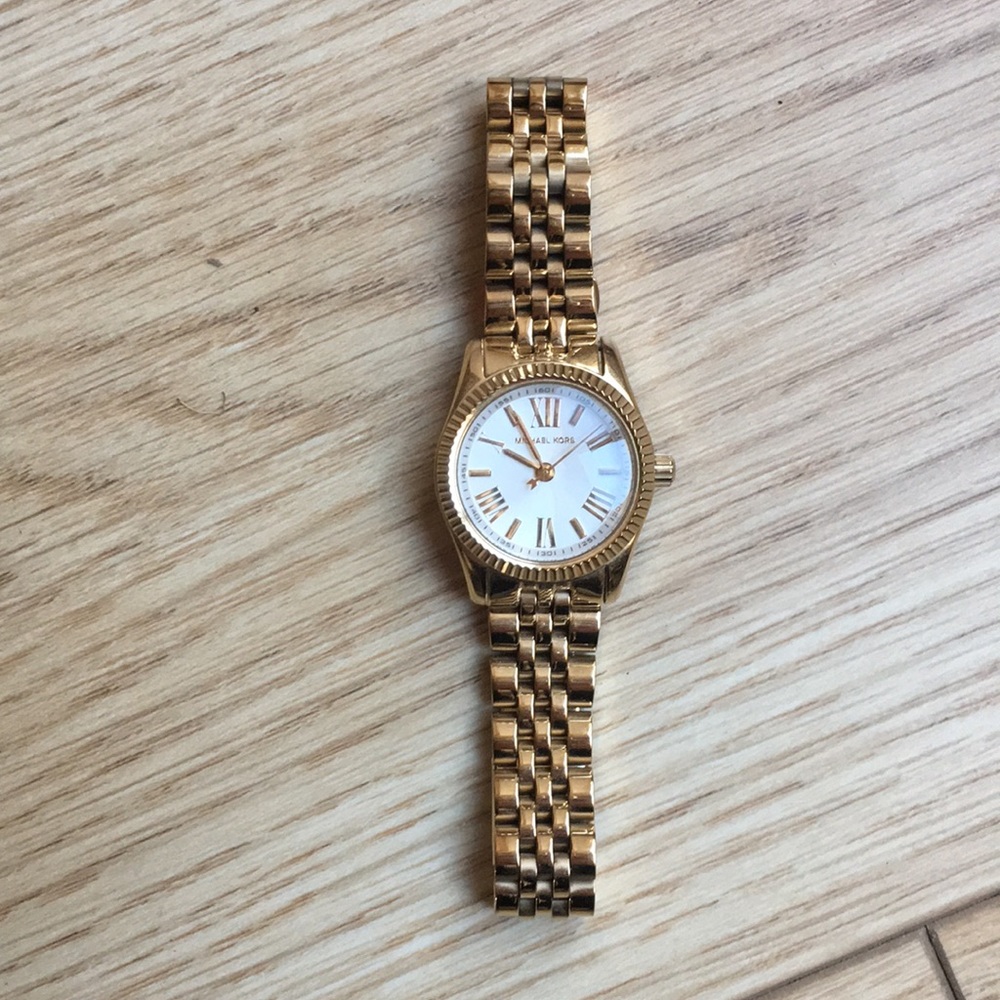 Michael Kors gold and white watch